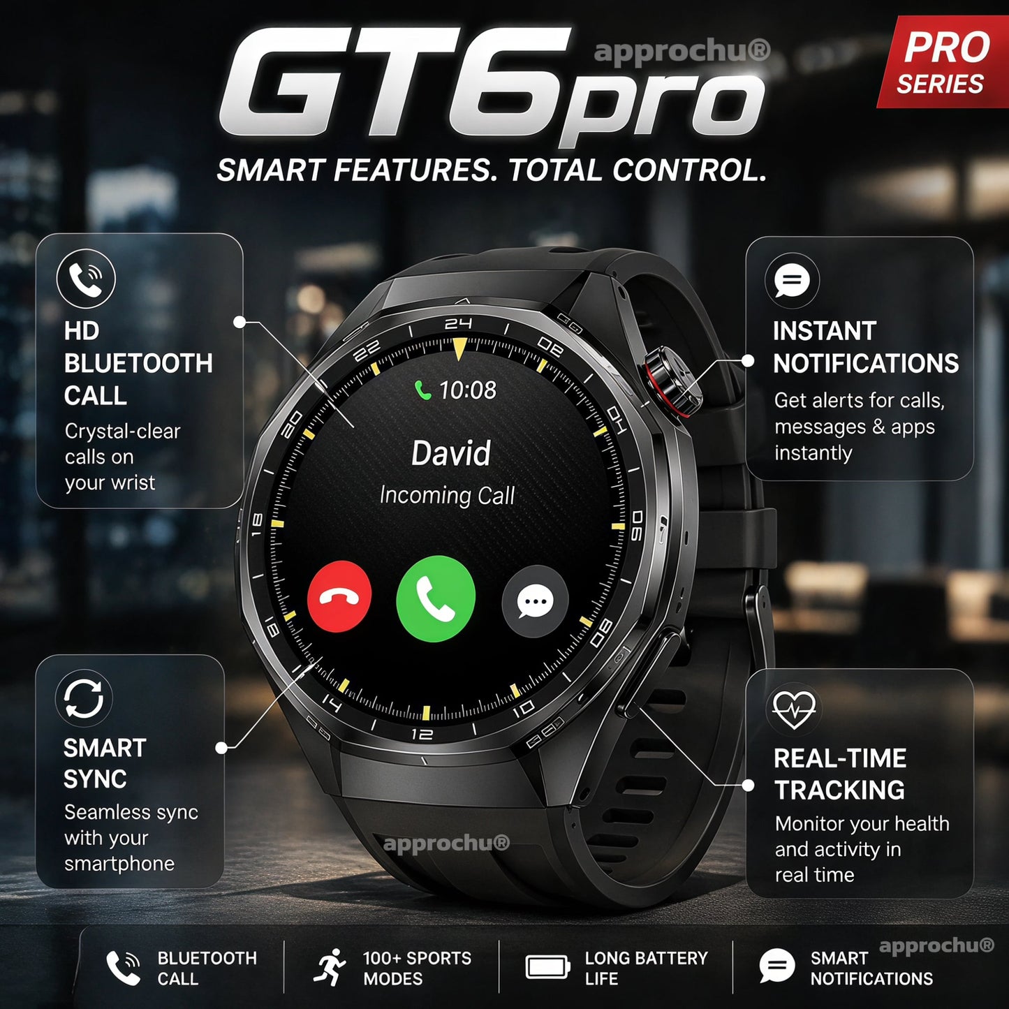 GT6pro Bluetooth-Smartwatch mit Anruffunktion – Bestseller