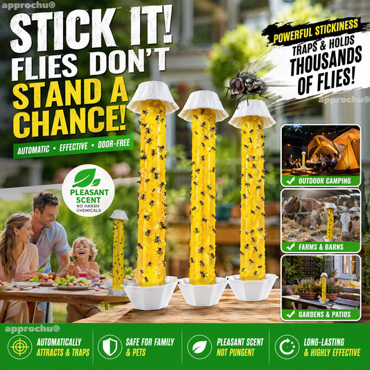 🔥🎁 1+1 GRATIS!!🥳🟡 Doppelte Form & wetterfest! Klebefalle für den Garten – T-Flagge & Band, leuchtend gelb für Weiße Fliegen & Trauermücken ✨