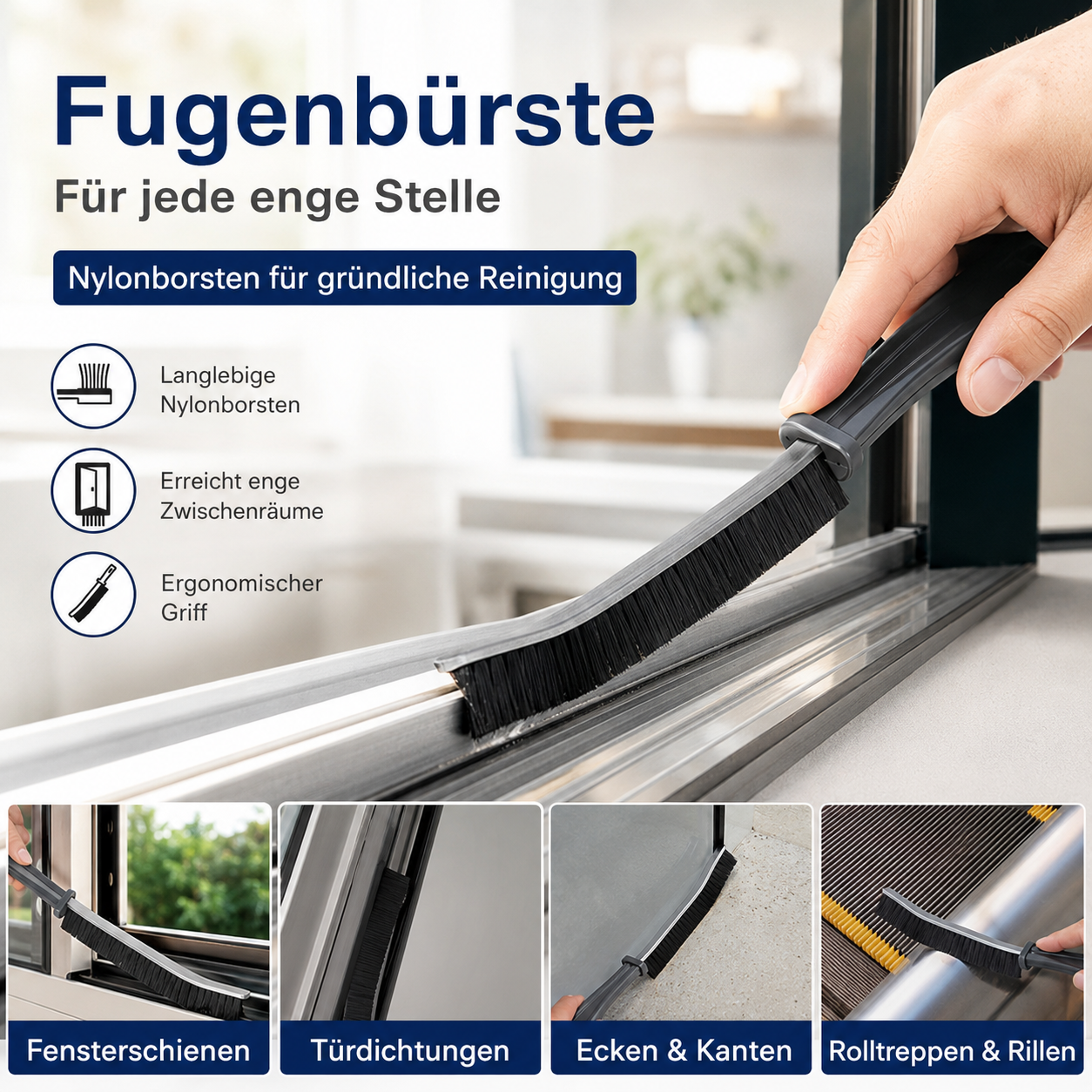 📢📢50 % Rabatt!!🥳 💞 50K+ VERKAUFT! ⚡💥 Hartborstige Fugenreinigungsbürste