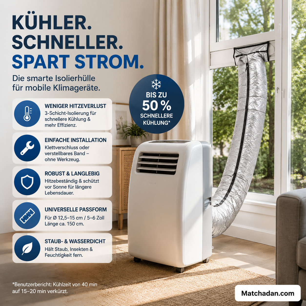 📢📢50 % Rabatt!!🥳🔥Isolierhülle für Klimaanlagenschläuche: Ein Must-have für den Sommer zu Hause