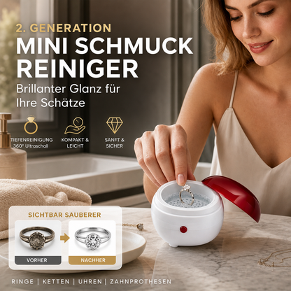 📢📢50 % Rabatt!! 💎✨ Mini-Schmuckreiniger – geeignet für Gold, Silber, Uhren und Zahnprothesen, kompakt & tragbar
