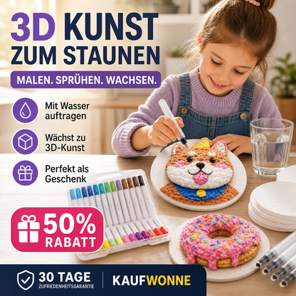 🎄✨3D-Kunstpapier-Set  | Zeichnen – Wasser hinzufügen – Aufblasen – Kreativer Spaß für Groß und Klein🎁