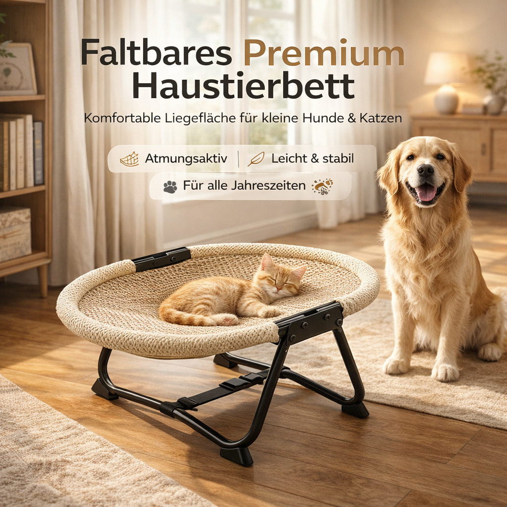 📢📢50 % Rabatt!! + KOSTENLOSER VERSAND 🥳🐾Kühles Sommer-Haustierbett – Faltbare Liegefläche mit feuchtigkeitsableitendem Stoff🛏️💚