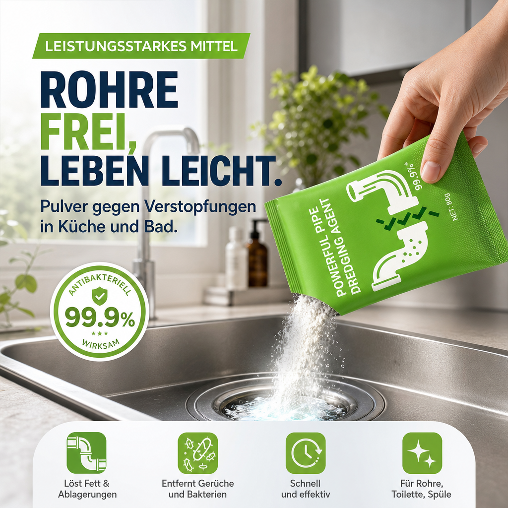 📢📢50 % Rabatt!! ⏰🚿 Hochwirksame Rohrreinigung ⚡✨ Sofort verstopfungsfrei, passend für alle Haushaltsrohre!