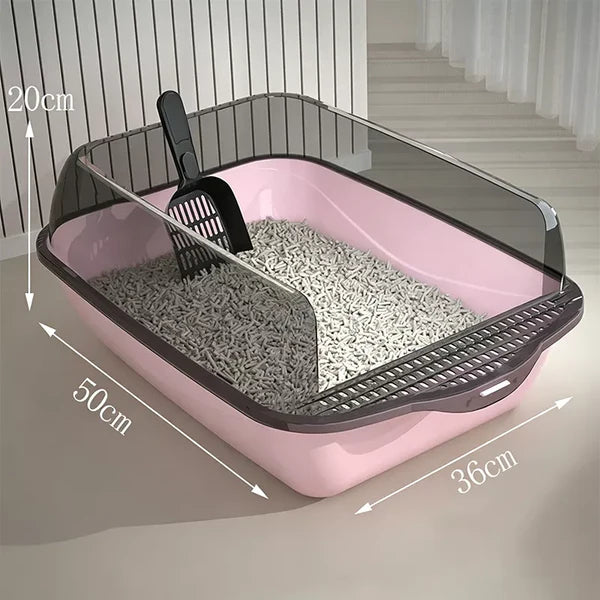 🐾 50 % RABATT IM FLASH-SALE! Extra große, halbgeschlossene Katzentoilette mit Spritzschutz + gratis Streuschaufel – Hält den Boden sauber, leicht zu reinigen 🐱🧹【Nur für kurze Zeit】