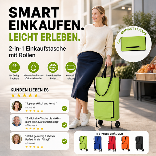 💞 50K+ VERKAUFT! ⚡🛒 Handlepose sammenleggbar grønn pose