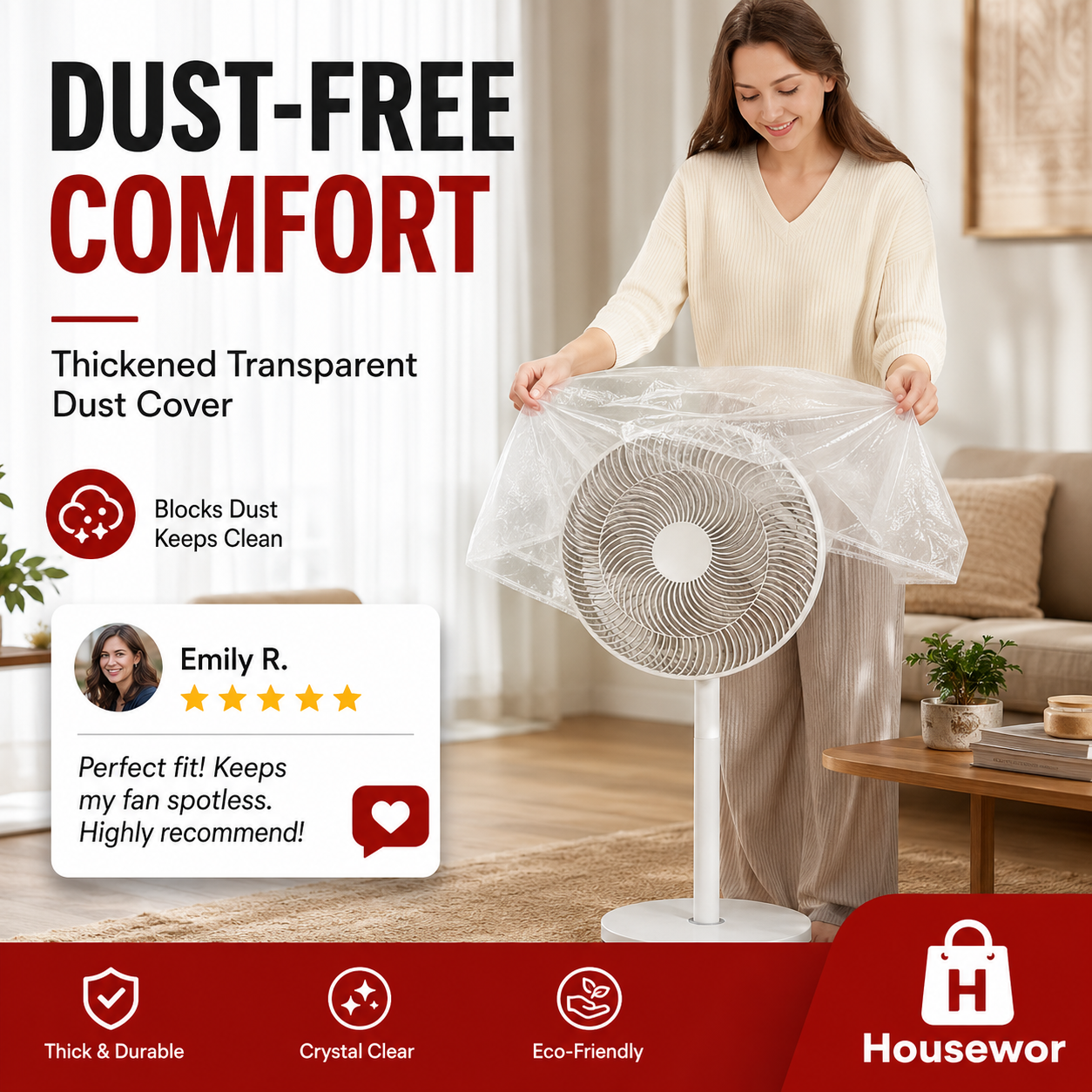 🔥🎁 2+1 GRATIS!!🥳 💞Verdickte, transparente Staubschutzhülle – flexibel, transparent, wiederverwendbar, 20er-Packung! 📦✨
