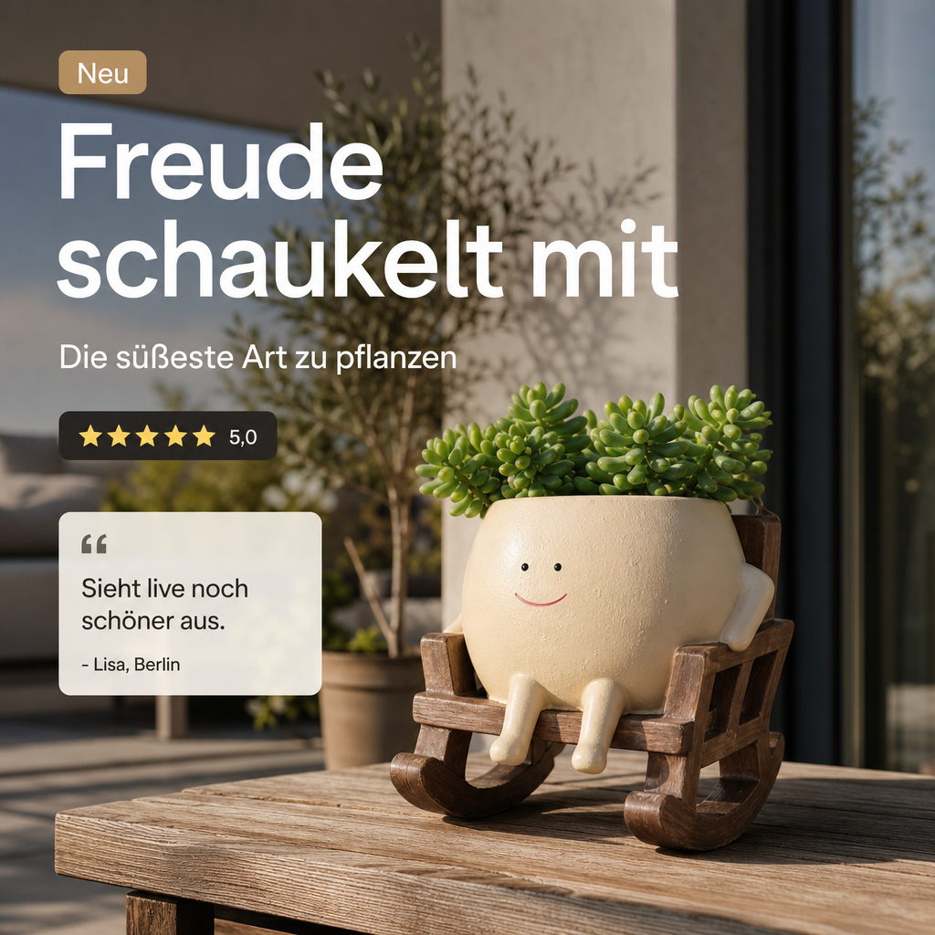 🎁💚Happy Swing Schaukelstuhl-Pflanzgefäß – Lassen Sie Ihre Pflanzen auf dem Schaukelstuhl "schaukeln"! 🏡