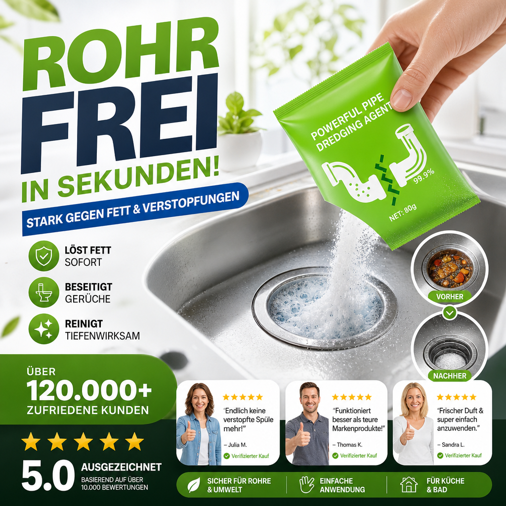 📢📢50 % Rabatt!! ⏰🚿 Hochwirksame Rohrreinigung ⚡✨ Sofort verstopfungsfrei, passend für alle Haushaltsrohre!