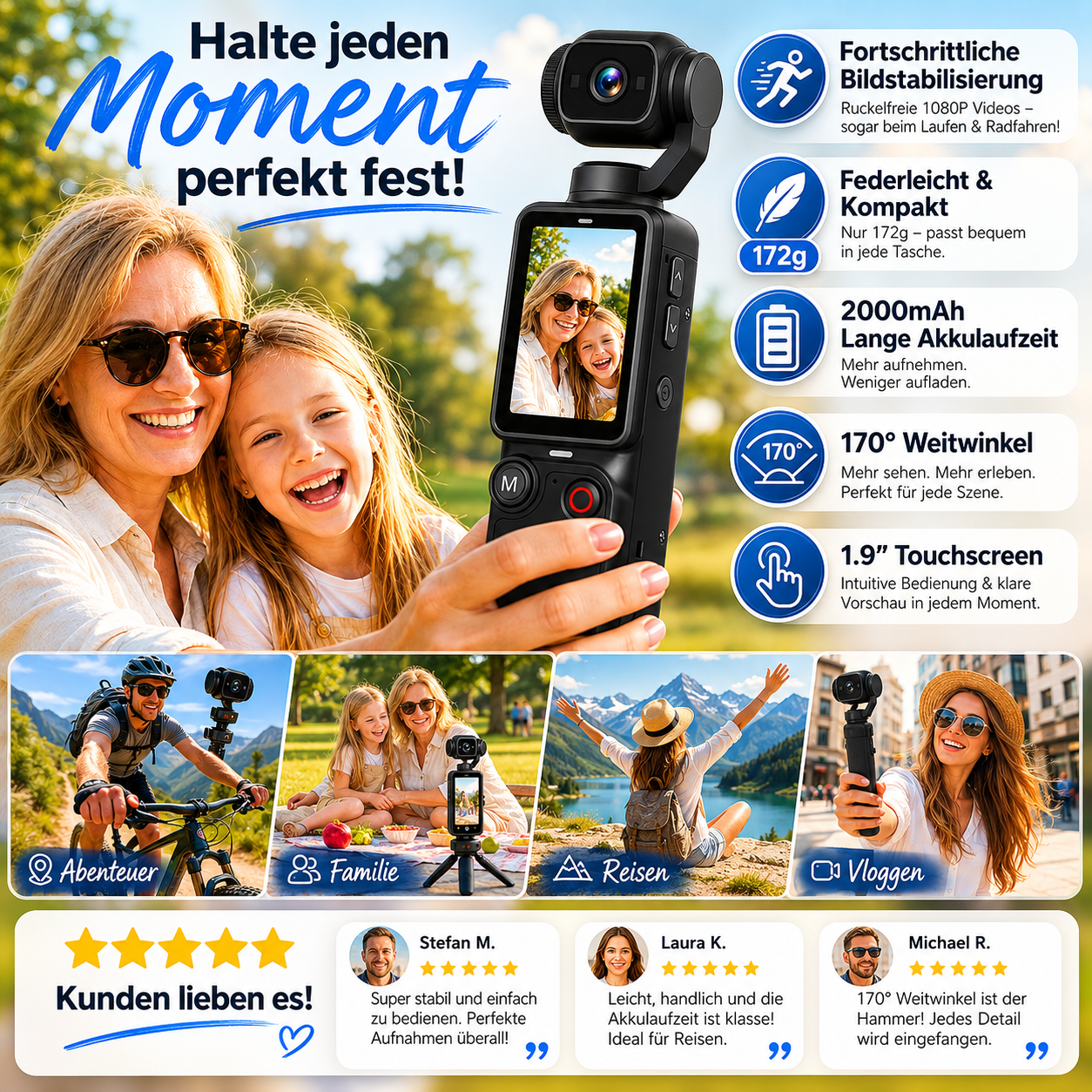 📸✨ LIMITIERTE AUFLAGE – 50% RABATT! Taschenkamera mit klappbarem Display – Selfies perfekt in Szene setzen, sofort teilen ohne Nachbearbeitung 📱💄