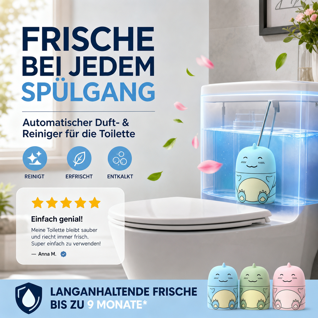 🔥🎁 2+1 GRATIS!!🥳✨ 2-in-1 WC-Reiniger & Lufterfrischer 🚽💙 Für ein strahlend sauberes Bad mit langanhaltend frischem Duft!