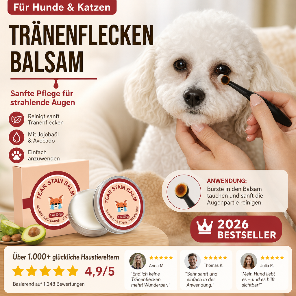 ⏳🔥50% RABATT 🐱🐶 Set aus Schutzcreme und Bürste gegen Tränenspuren für Haustiere – sanfte Pflege für Katzen und Hunde