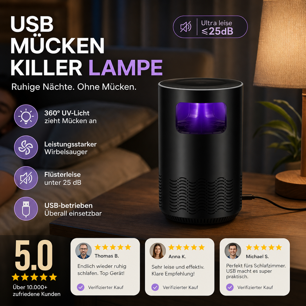 🔥50 % RABATT! 🦟 USB Mückenlampe für Innenräume!