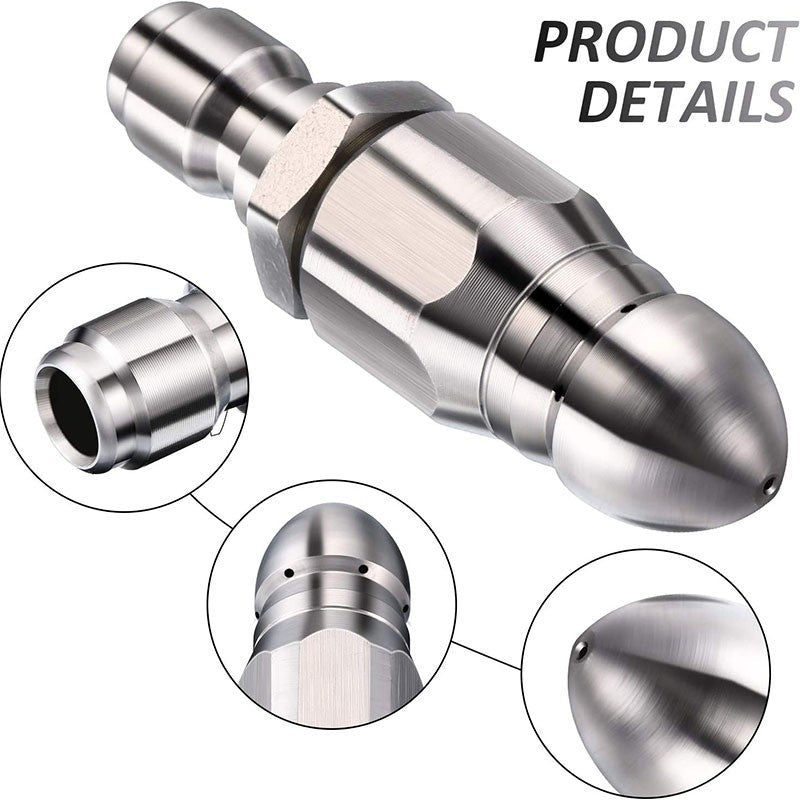 💥 2 kaufen, 1 gratis + 50 % Rabatt! 🔧 Edelstahl-Rohrreinigungsdüse (6500 PSI) – 1/4"-Schnellanschluss für Hochdruckreiniger