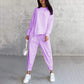 👚 50% RABATT! 💕👖 Damen Langarm-Sweatshirt & Hose Set – Unregelmäßiger Saum, Weiches Material & Bequemer Oversized-Schnitt für Zuhause 🍂