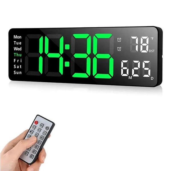 📢📢 50% RABATT !! ⏰ Große Digitaluhr 13 Zoll / 16 Zoll mit Temperaturanzeige, Datum, automatischer Sommerzeit & Nachtlicht mit automatischer Helligkeitsregelung