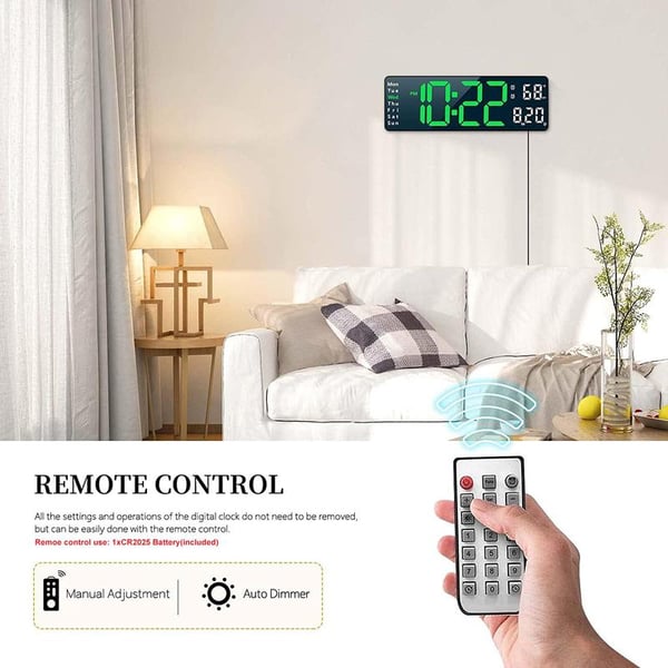 📢📢 50% RABATT !! ⏰ Große Digitaluhr 13 Zoll / 16 Zoll mit Temperaturanzeige, Datum, automatischer Sommerzeit & Nachtlicht mit automatischer Helligkeitsregelung