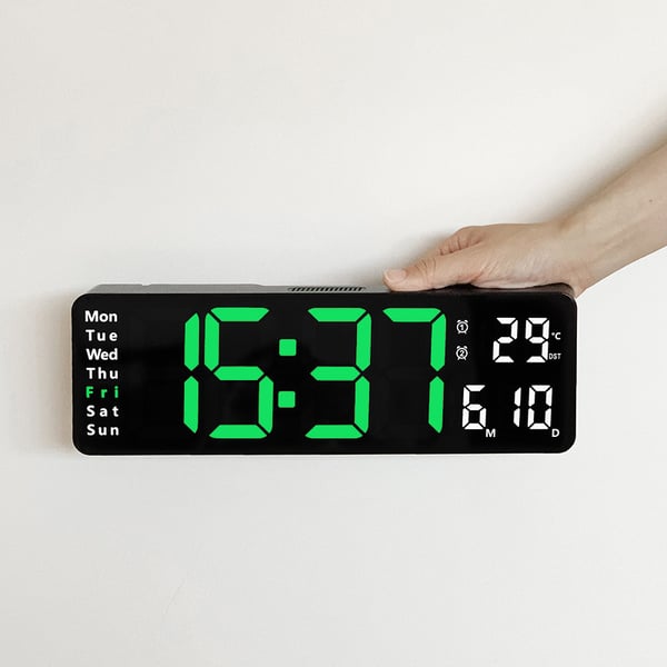 📢📢 50% RABATT !! ⏰ Große Digitaluhr 13 Zoll / 16 Zoll mit Temperaturanzeige, Datum, automatischer Sommerzeit & Nachtlicht mit automatischer Helligkeitsregelung