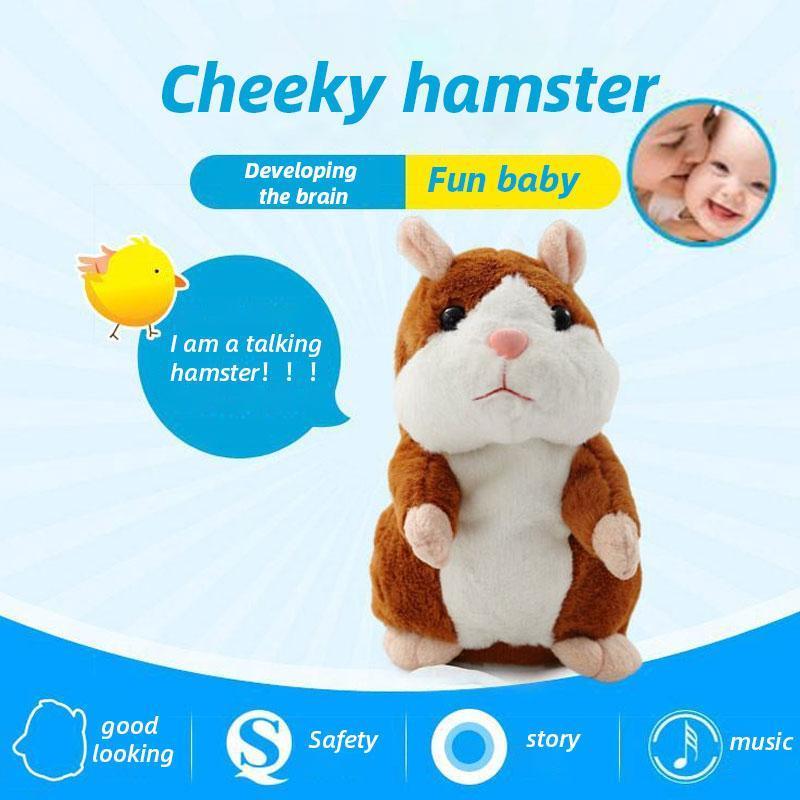 Sprechender Hamster als Plüschtier – wiederholt alles, was man sagt, schüttelt automatisch den Kopf, urkomischer Spaß für Kinder und Erwachsene