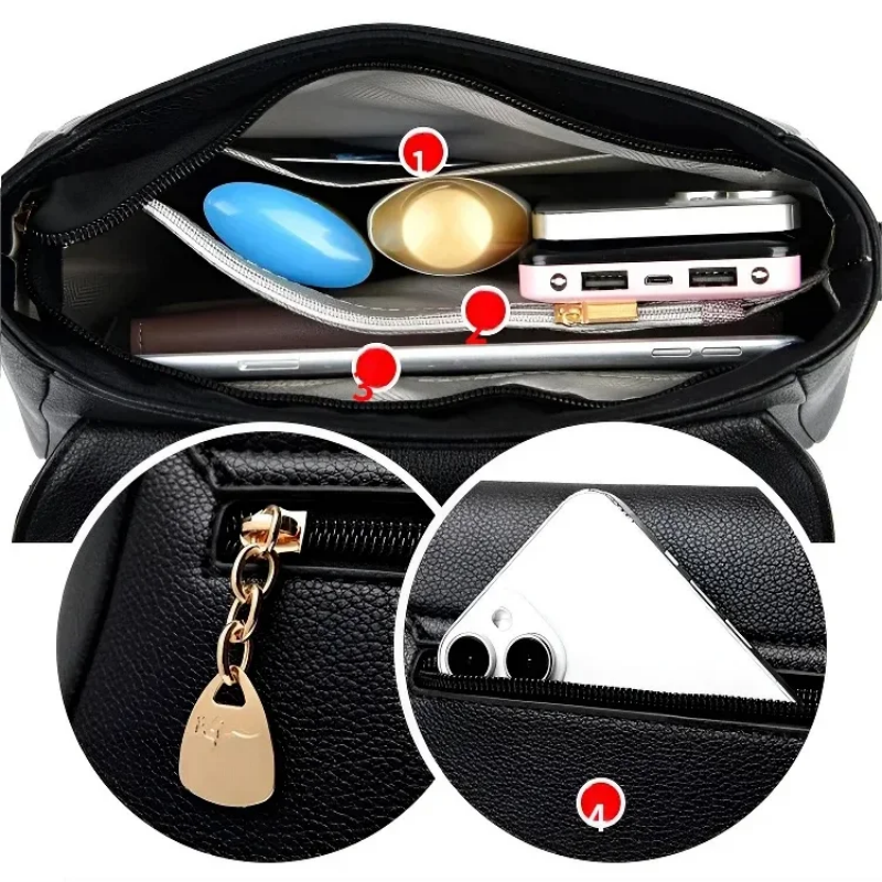 ⏳ 🔥 50% Rabatt  👜🌟 Stilvolle Mehrlagen-Ledertasche für Damen - Hochwertiges Design für Stadt, Reise & jede Gelegenheit! 🎀💝