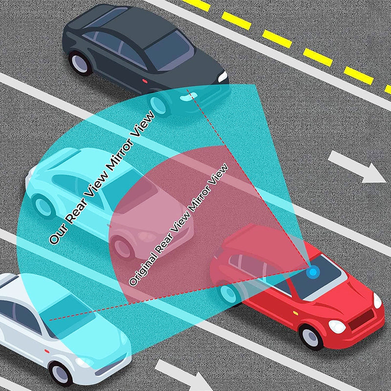 🚗50 % Rabatt!!👁️ Breiter gebogener Auto-Rückspiegel – Weitwinkel-Sicht, einfache Installation & universelle Passform (Sicheres Fahren mit besserer Sicht!)