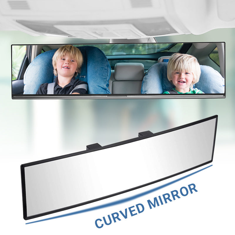 🚗50 % Rabatt!!👁️ Breiter gebogener Auto-Rückspiegel – Weitwinkel-Sicht, einfache Installation & universelle Passform (Sicheres Fahren mit besserer Sicht!)