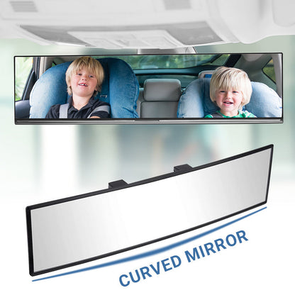 🚗50 % Rabatt!!👁️ Breiter gebogener Auto-Rückspiegel – Weitwinkel-Sicht, einfache Installation & universelle Passform (Sicheres Fahren mit besserer Sicht!)