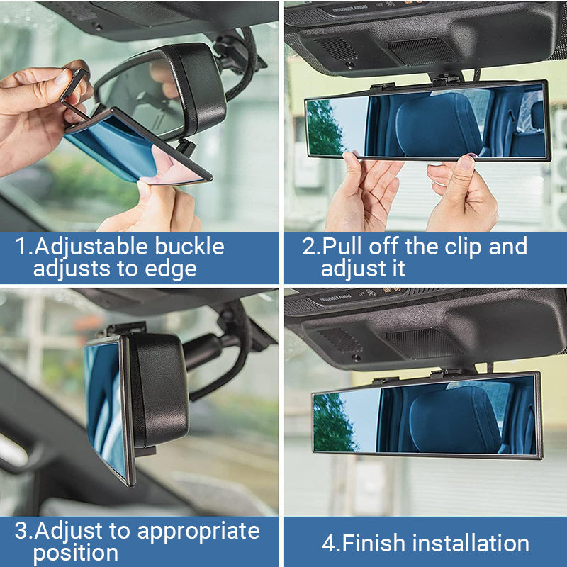 🚗50 % Rabatt!!👁️ Breiter gebogener Auto-Rückspiegel – Weitwinkel-Sicht, einfache Installation & universelle Passform (Sicheres Fahren mit besserer Sicht!)