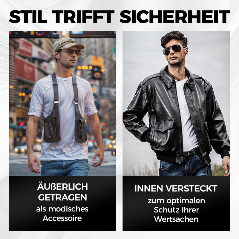🔥Beliebter klassischer Stil🔥Anti-Diebstahl-Tasche im taktischen Stil für Herren mit doppeltem Schultergurt und mehreren Taschen