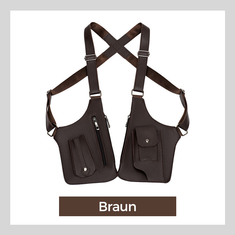 🔥Beliebter klassischer Stil🔥Anti-Diebstahl-Tasche im taktischen Stil für Herren mit doppeltem Schultergurt und mehreren Taschen