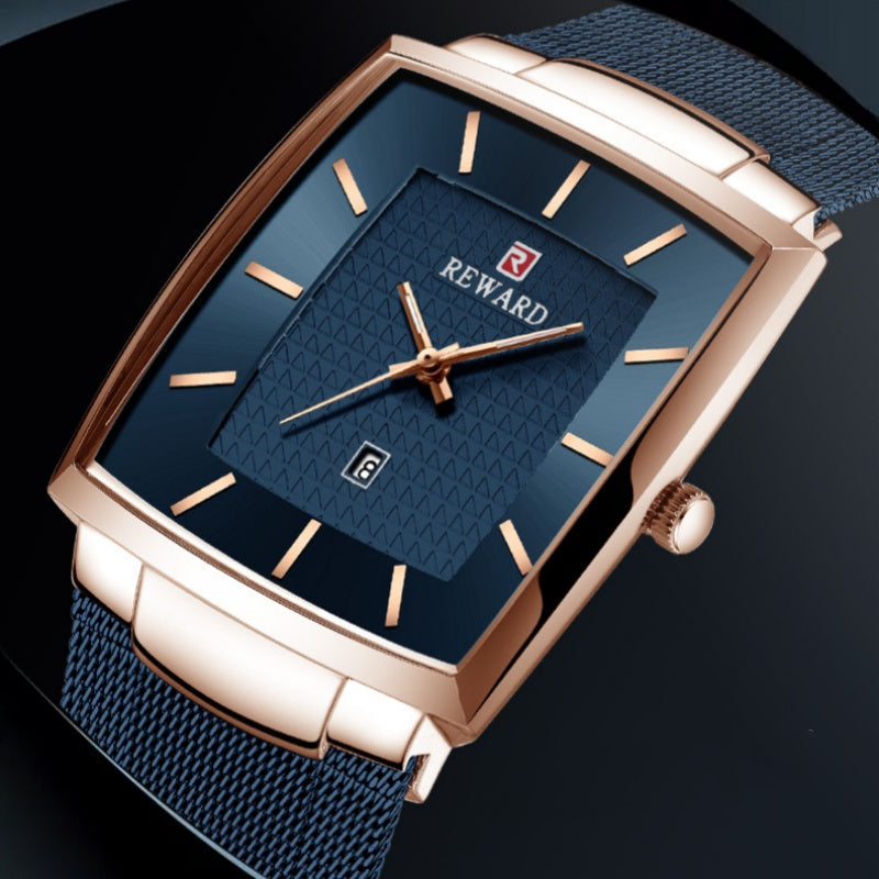 🔥 Jetzt 50 % Rabatt – Sofort zugreifen! ⏳⌚ Herren Quarzarmbanduhr mit eckigem Mesh-Armband, ultraflach ✨