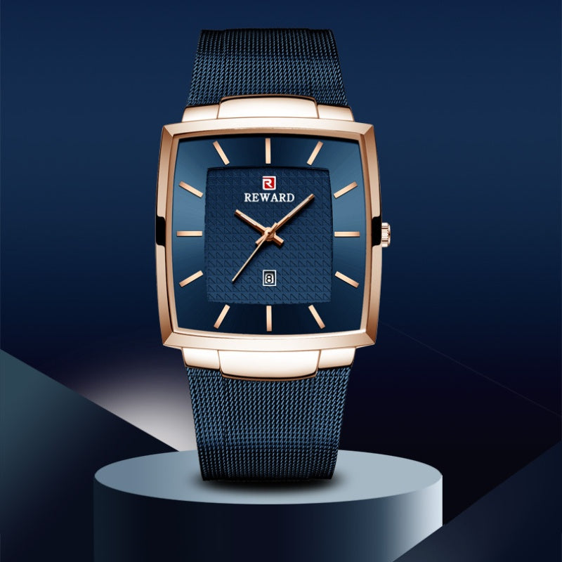 🔥 Jetzt 50 % Rabatt – Sofort zugreifen! ⏳⌚ Herren Quarzarmbanduhr mit eckigem Mesh-Armband, ultraflach ✨