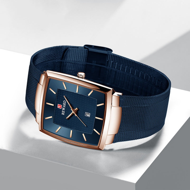 🔥 Jetzt 50 % Rabatt – Sofort zugreifen! ⏳⌚ Herren Quarzarmbanduhr mit eckigem Mesh-Armband, ultraflach ✨