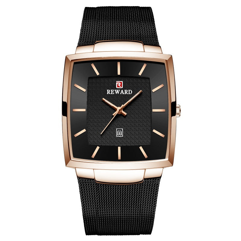 🔥 Jetzt 50 % Rabatt – Sofort zugreifen! ⏳⌚ Herren Quarzarmbanduhr mit eckigem Mesh-Armband, ultraflach ✨