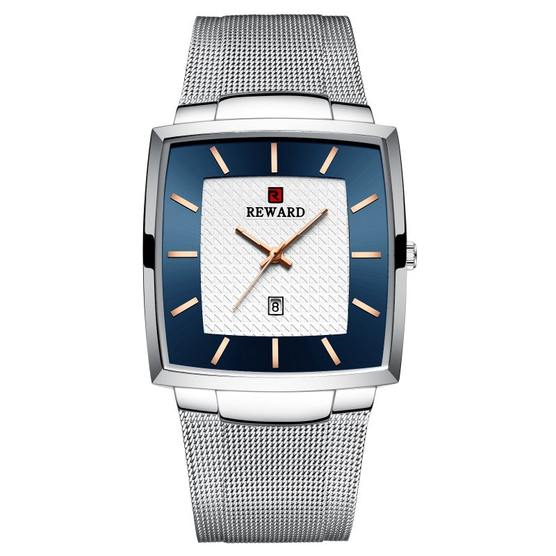 🔥 Jetzt 50 % Rabatt – Sofort zugreifen! ⏳⌚ Herren Quarzarmbanduhr mit eckigem Mesh-Armband, ultraflach ✨