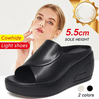 ✨ | 50% Rabatt💎Erhöhung 5,5 CM Schrägabsatz Sandalen🌸Modernes, avantgardistisches Design, das sich dem Fuß perfekt anpasst – kühl und bequem🌊