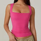 🏆✨ Neu 2026 💐 Ärmelloses, doppellagiges Tanktop für Damen mit eckigem Ausschnitt
