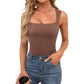 🏆✨ Neu 2026 💐 Ärmelloses, doppellagiges Tanktop für Damen mit eckigem Ausschnitt