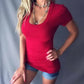 👚 KAUFE 1, ERHALTE 1 GRATIS! ✨ Damen Sommer Tief V-Ausschnitt Slim Tops – Figurbetont, Leichter Stoff & Perfekt Für Heiße Tage ☀️