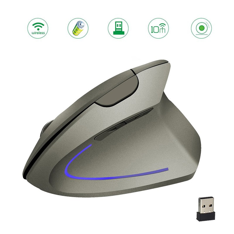 🖱️ 2 Kaufen, 1 Gratis 🎁✨Ergonomische Kabellose Vertikal-Maus mit Handgelenkschutz | ⚡USB-aufladbarer Optischer Maus