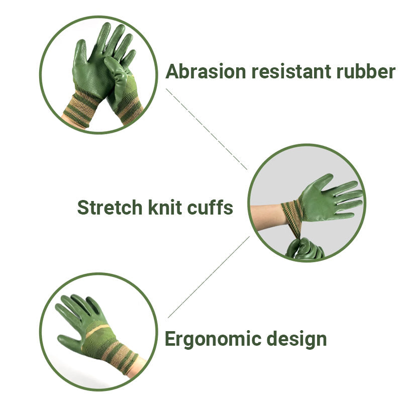 🌱 Gummibeschichtete Arbeitshandschuhe mit Strickbund 🧤