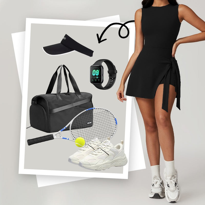 📢📢 50 % RABATT!! 🎾✨ Ärmelloser Sport-Overall mit Bindegürtel – figurformend, atmungsaktiv, bequem und betont Ihre Kurven perfekt 💃
