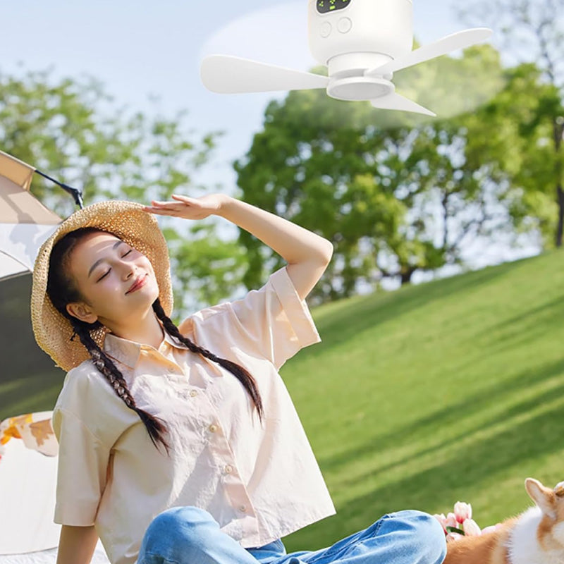 📢📢50 % RABATT!! ⏰Wiederaufladbarer Deckenventilator mit LED-Licht🌬️✨