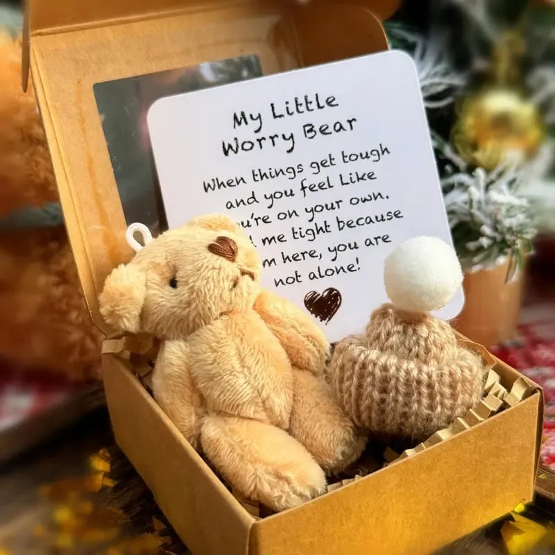 🎁Feiere Weihnachten mit 50 % Rabatt⏳Handgemachter Mini-Plüsch-Teddybär in Box🧸