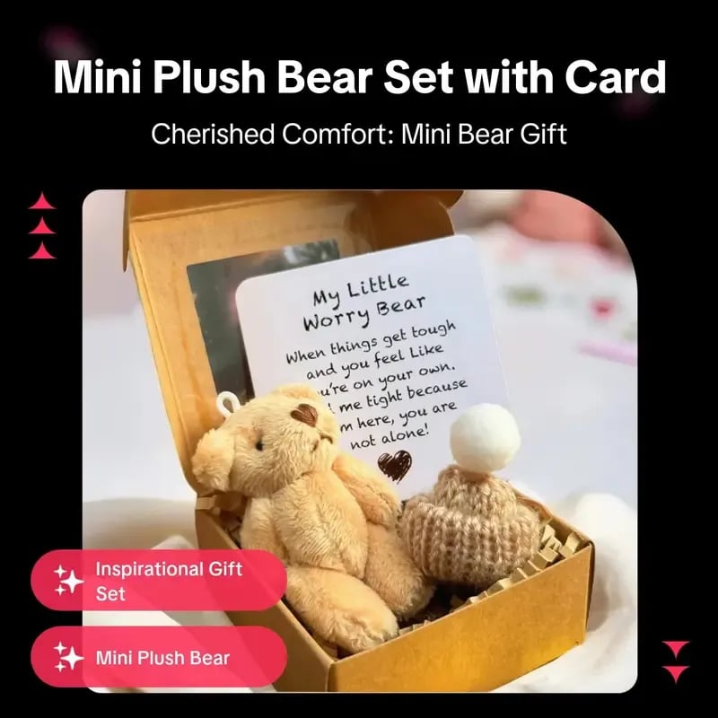 🎁Feiere Weihnachten mit 50 % Rabatt⏳Handgemachter Mini-Plüsch-Teddybär in Box🧸