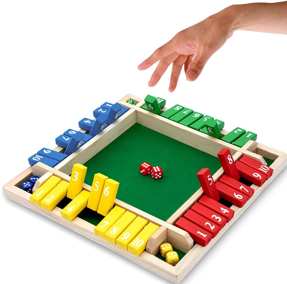 📢📢1 zum halben Preis⏰⏰ 🎲LUSTIGE FAMILIENSPIELE – Shut The Box Brettspiel