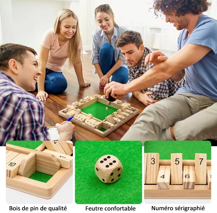 📢📢1 zum halben Preis⏰⏰ 🎲LUSTIGE FAMILIENSPIELE – Shut The Box Brettspiel
