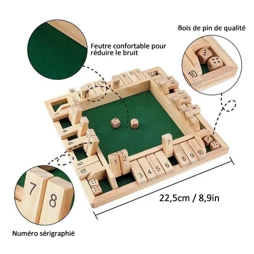 📢📢1 zum halben Preis⏰⏰ 🎲LUSTIGE FAMILIENSPIELE – Shut The Box Brettspiel