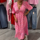 🌻Hot Verkauf 50% Rabatt🌞🌸Damenkleid mit V-Ausschnitt und Druck