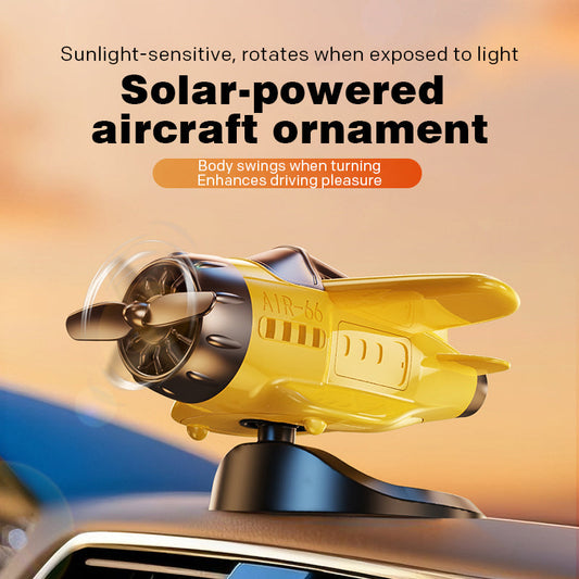📢📢50 % Rabatt!!🥳💞 50K+ VERKAUFT! ⚡✈️Solarbetriebene Auto-Ornamente in Flugzeugform
